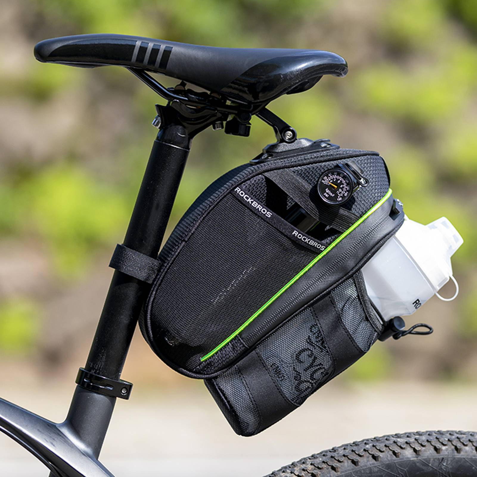ROCKBROS Kratzfest Fahrrad Satteltasche mit Flaschenhalter 1,5L