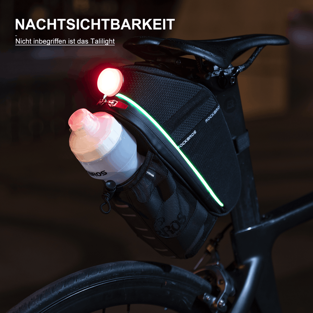 ROCKBROS Kratzfest Fahrrad Satteltasche mit Flaschenhalter 1,5L