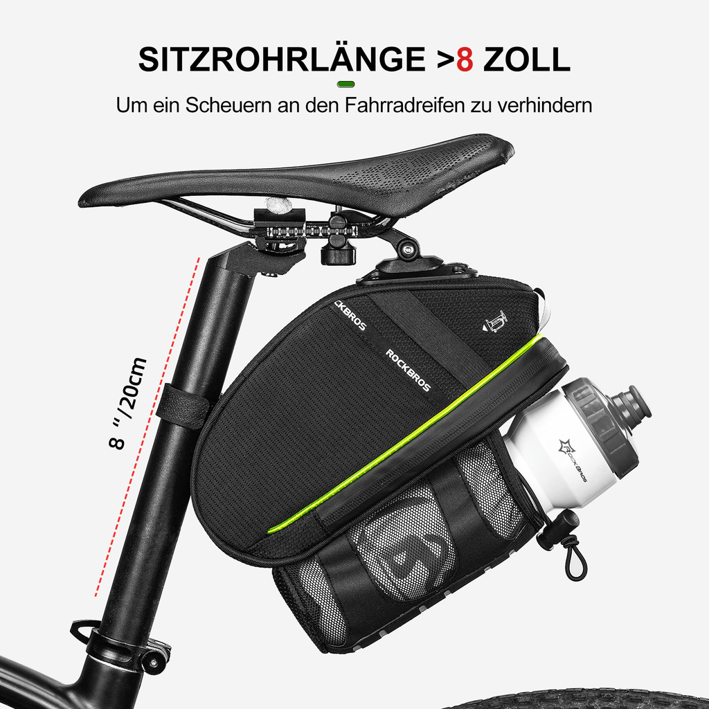 ROCKBROS Kratzfest Fahrrad Satteltasche mit Flaschenhalter 1,5L