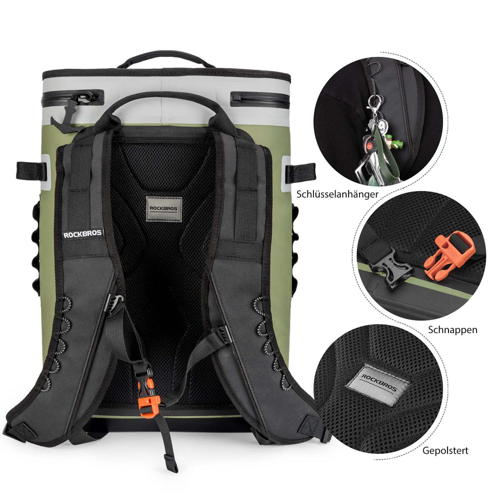 ROCKBROS Kühltasche wasserdicht Rucksack 20L Isolierte Lunchtasche