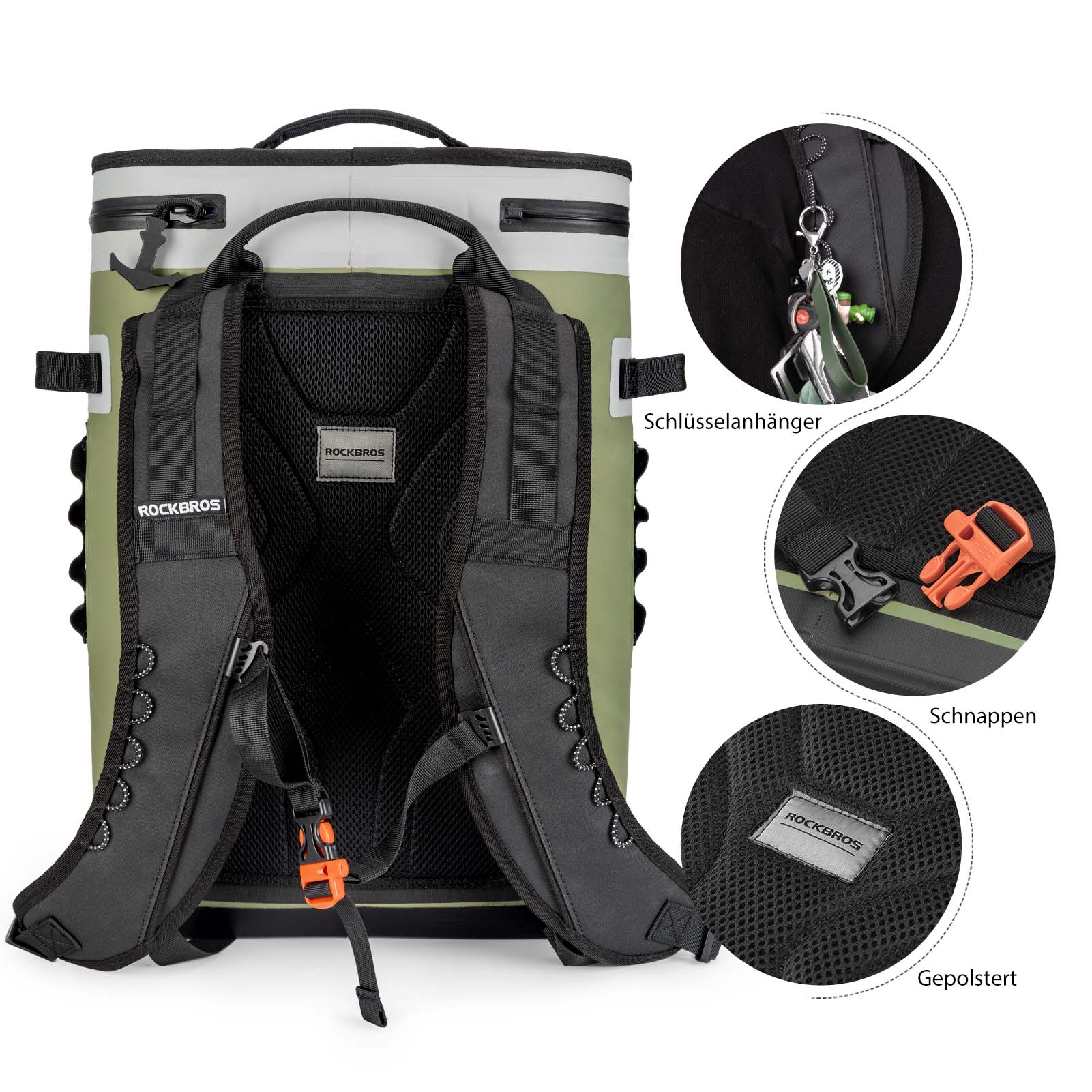 ROCKBROS Kühltasche wasserdicht Rucksack 20L Isolierte Lunchtasche