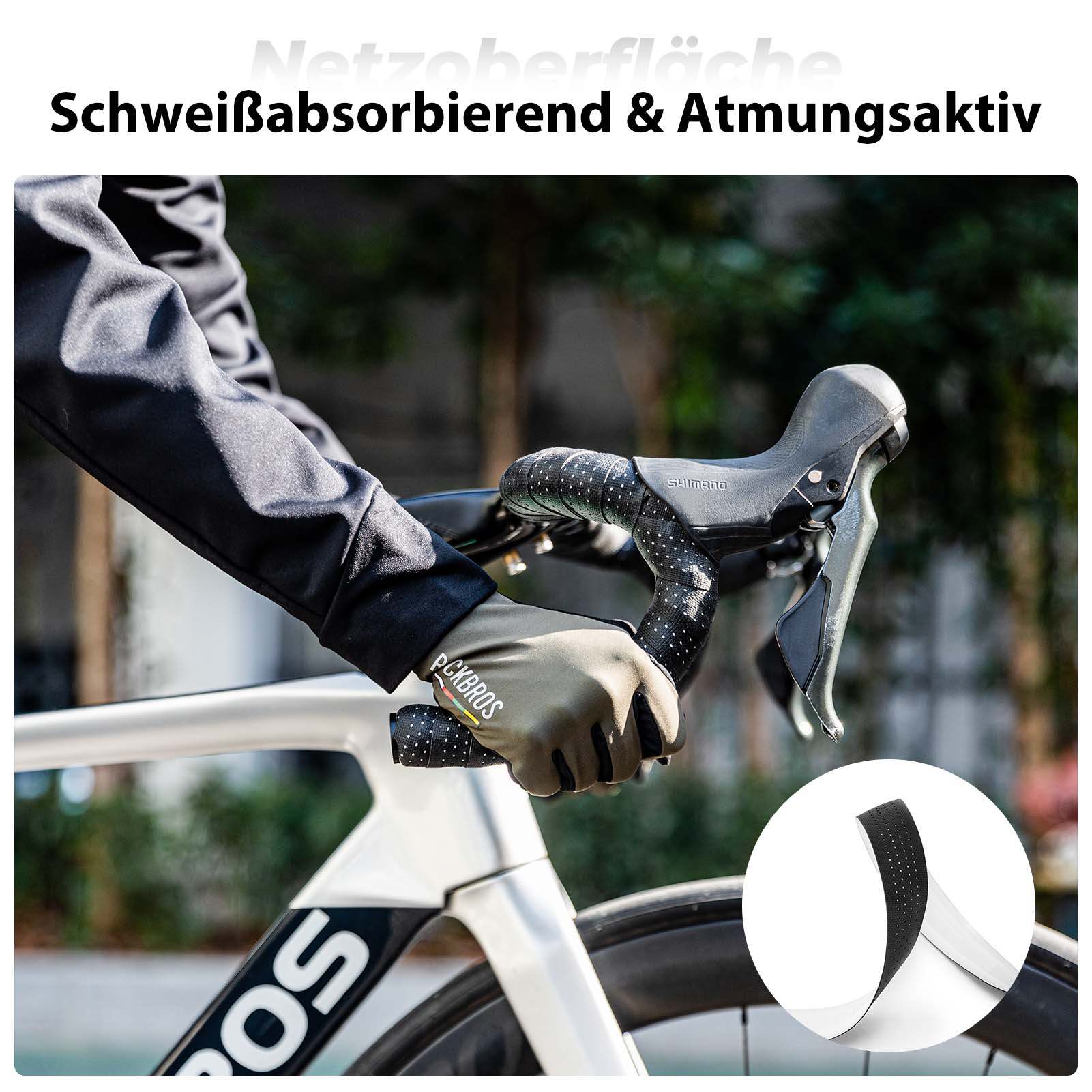 ROCKBROS Lenkerband Rennrad Rutschfest Stoßdämpfer Griffband 2 Rollen