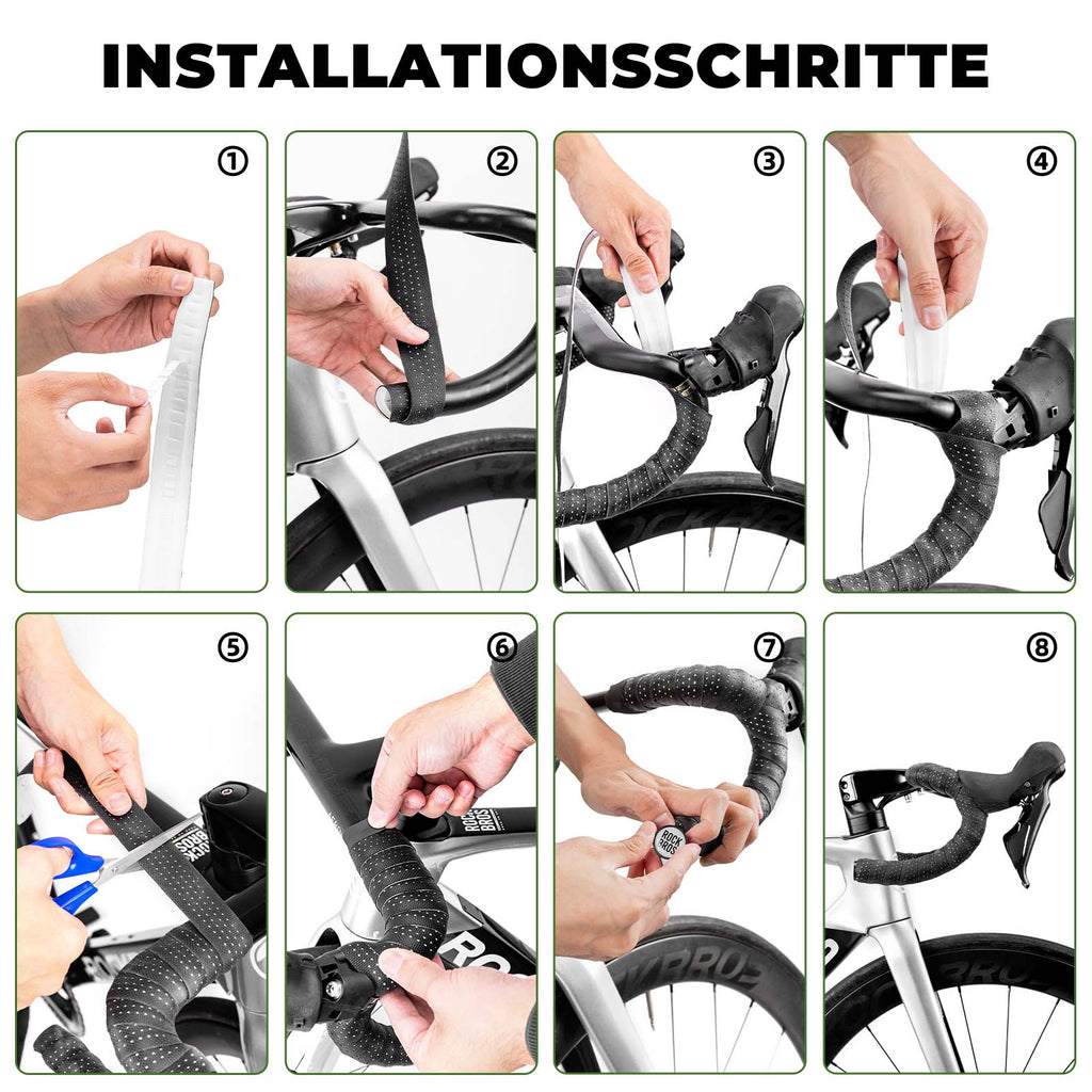 ROCKBROS Lenkerband Rennrad Rutschfest Stoßdämpfer Griffband 2 Rollen