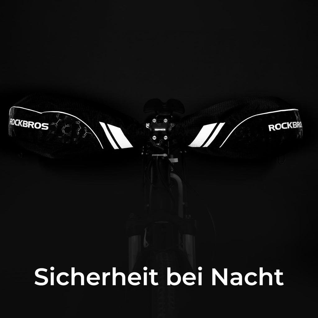 ROCKBROS Lenkerstulpen Lenker Gefüttert Abdichtung Handschuhe Schwarz