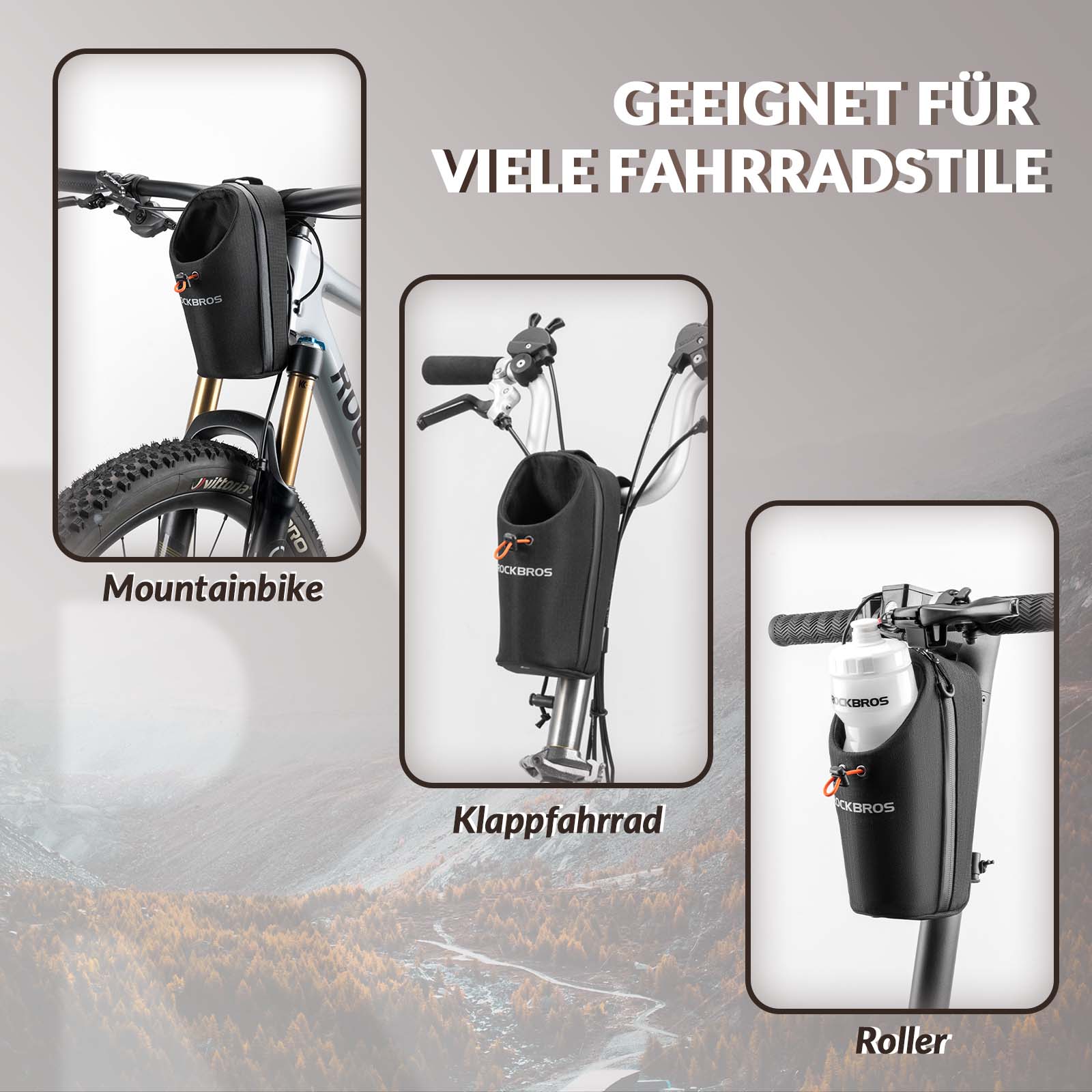 Lenkertasche Flaschentasche Trinkflaschenhalter Multifunktionales Design