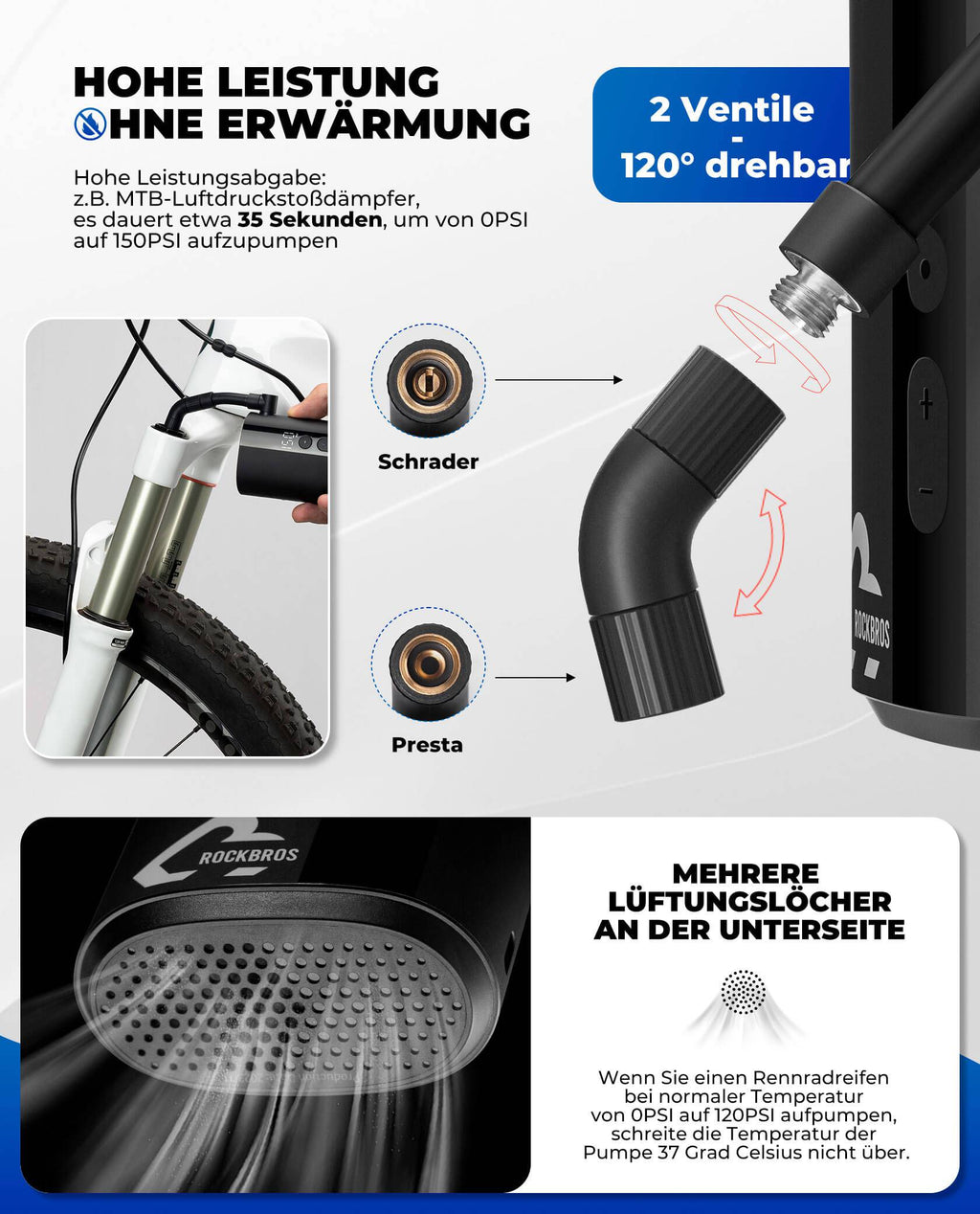 Mini Elektrische Akku Luftpumpe LED-Anzeige
