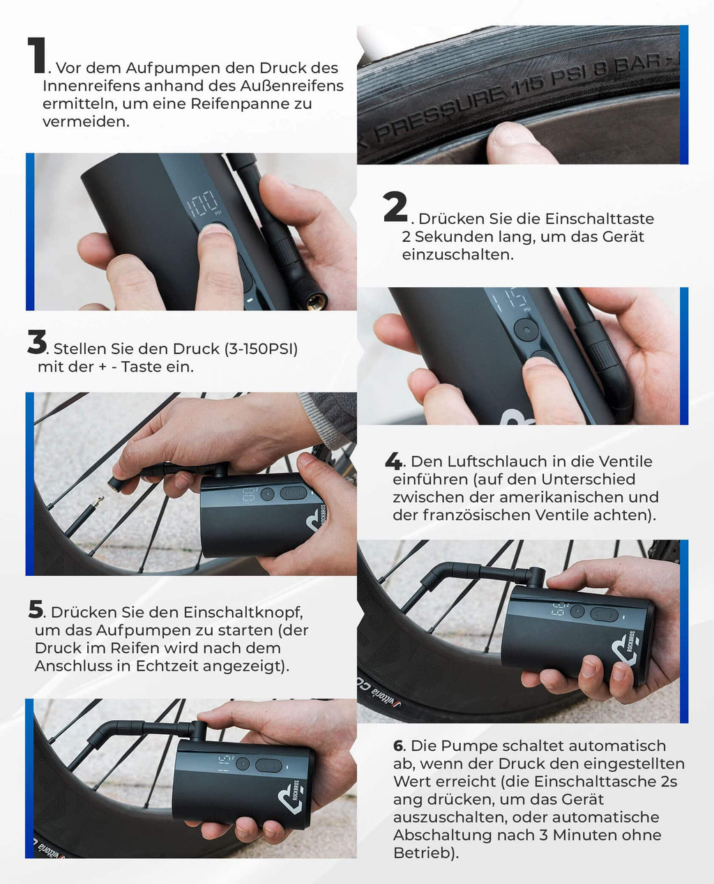 Mini Elektrische Akku Luftpumpe LED-Anzeige