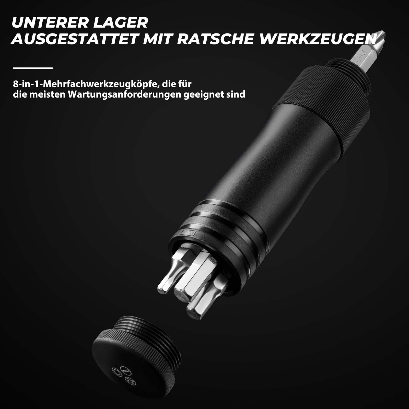 ROCKBROS Mini Fahrrad Luftpumpe mit Ratschenschlüssel 80 PSI Aluminium
