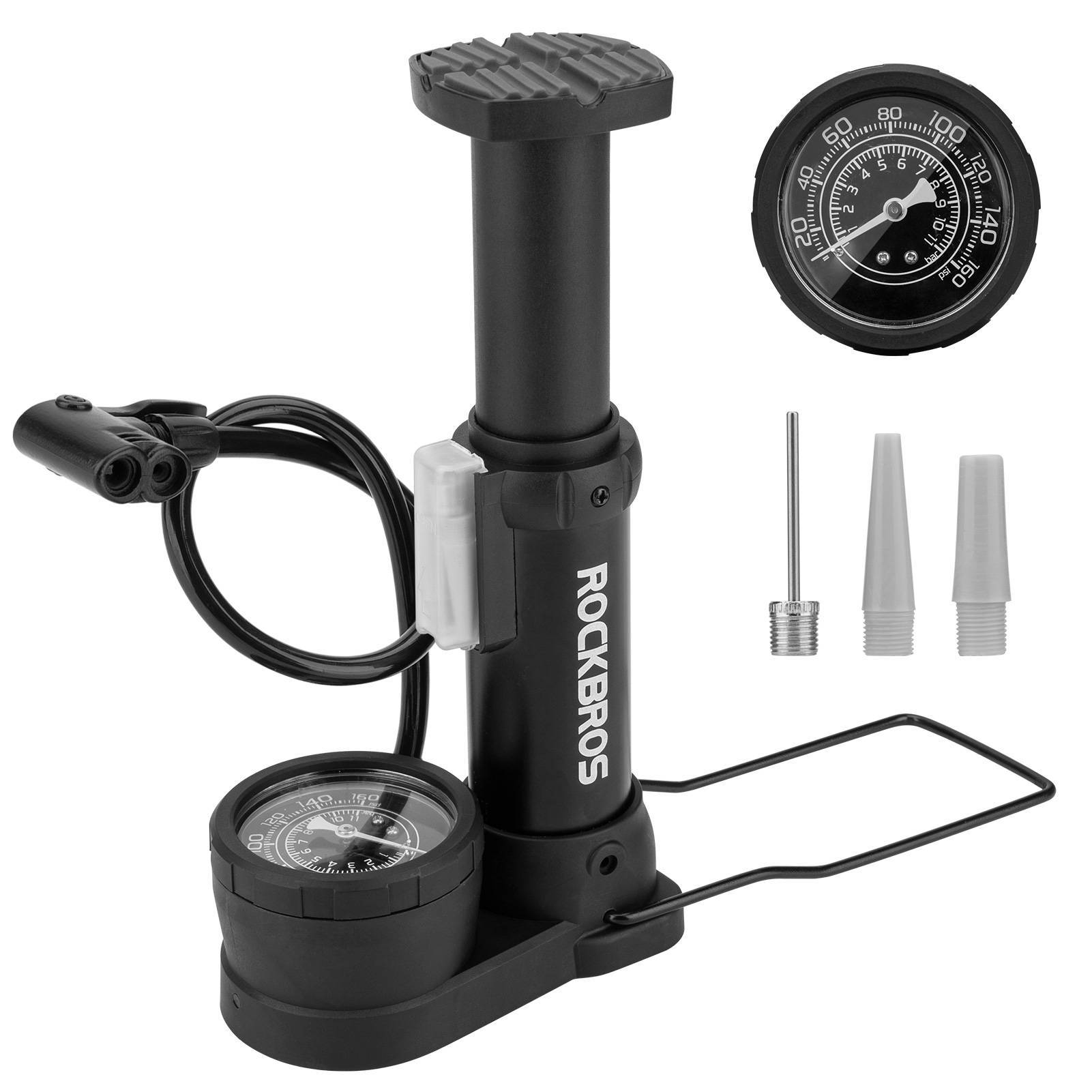 ROCKBROS Mini Fußpumpen Luftpumpe mit Manometer