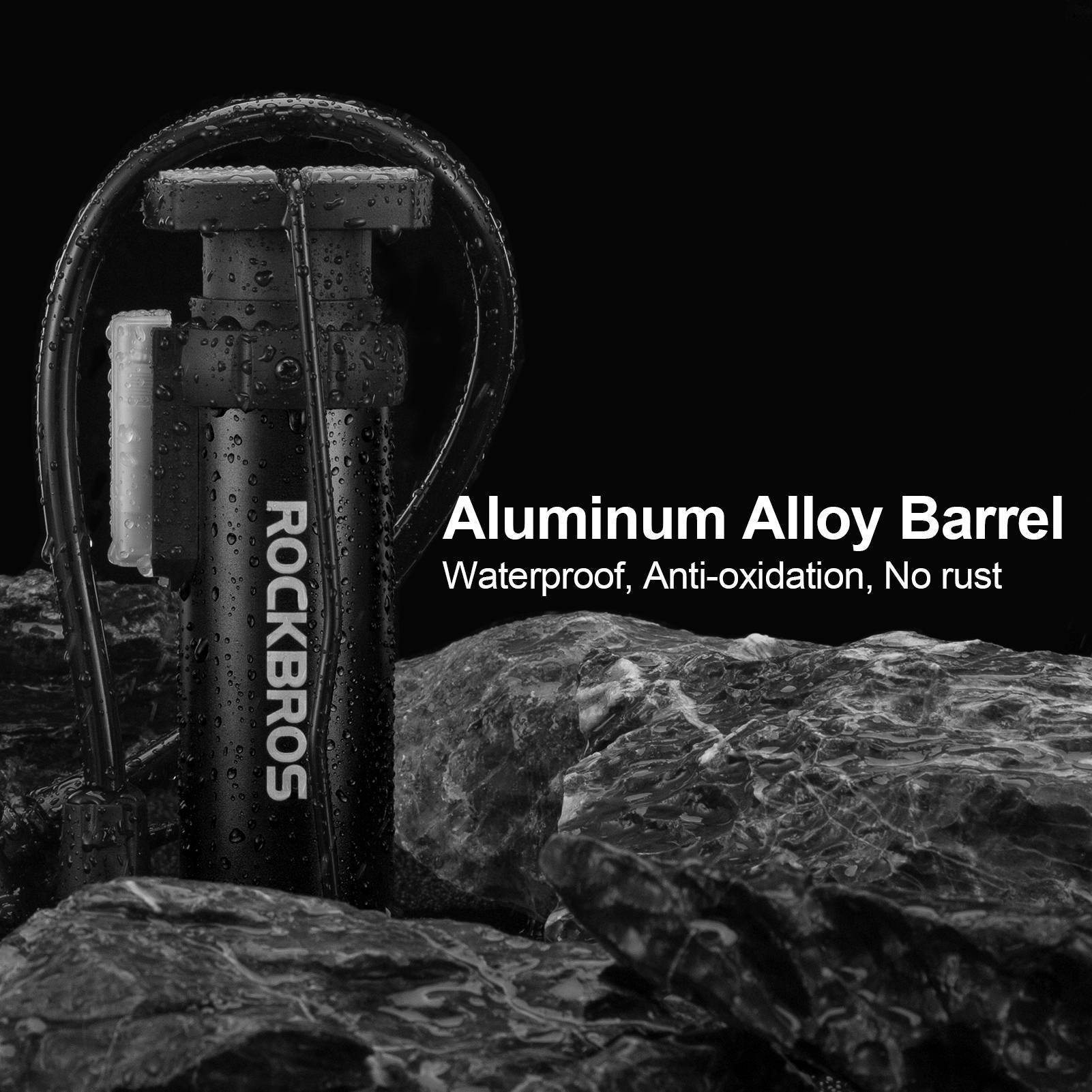 ROCKBROS Mini Tragbare Luftpumpe Fußpumpen für alle Ventile SV/AV