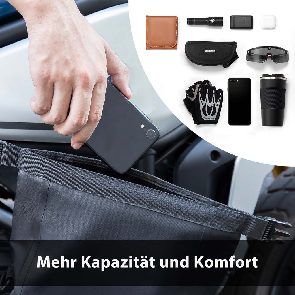 ROCKBROS Motorrad Seitentasche wasserdicht Gepäckträgertasche 5L Schwarz