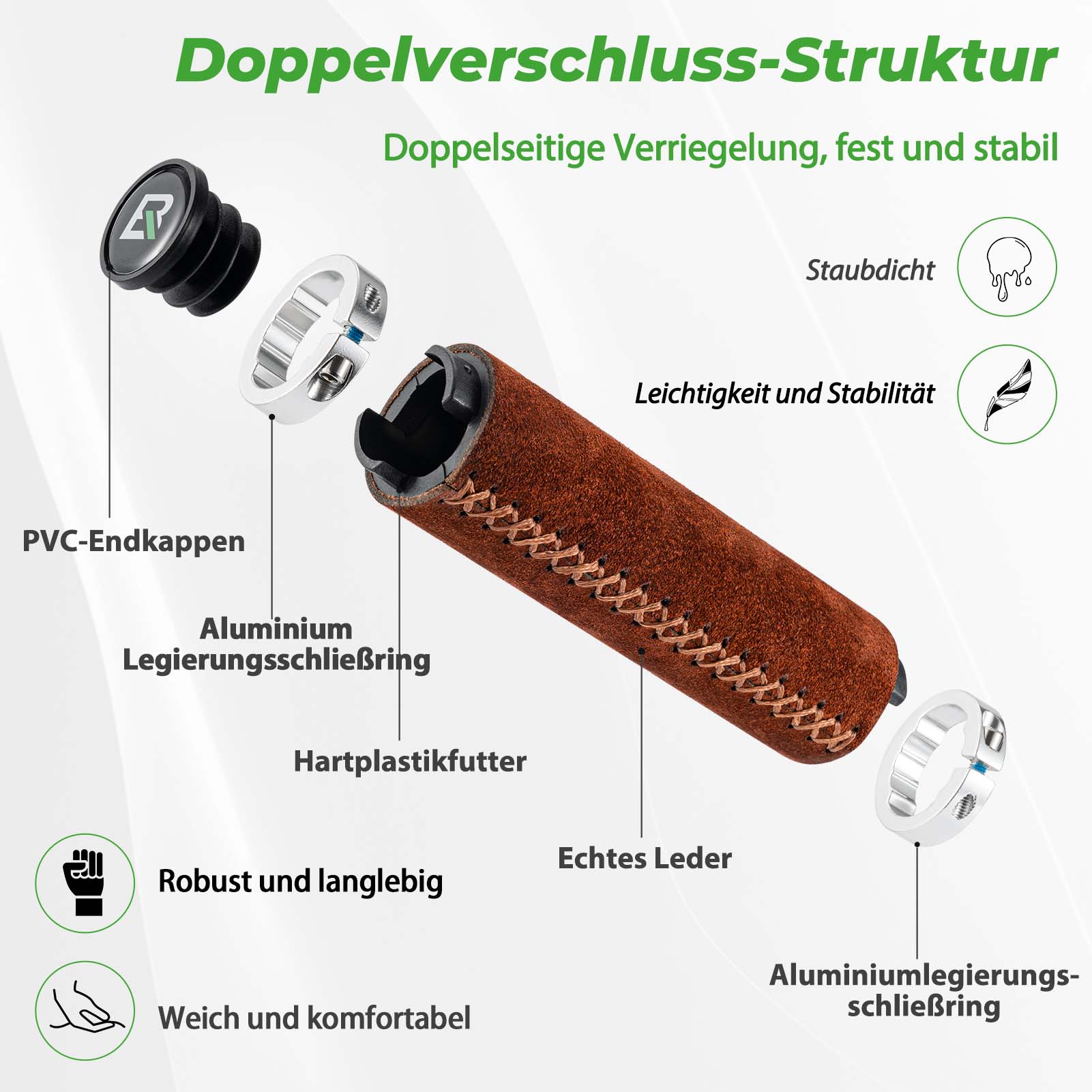 ROCKBROS MTB Griffe Ergonomisch Lenkergriffe Rutschfester für 22 mm