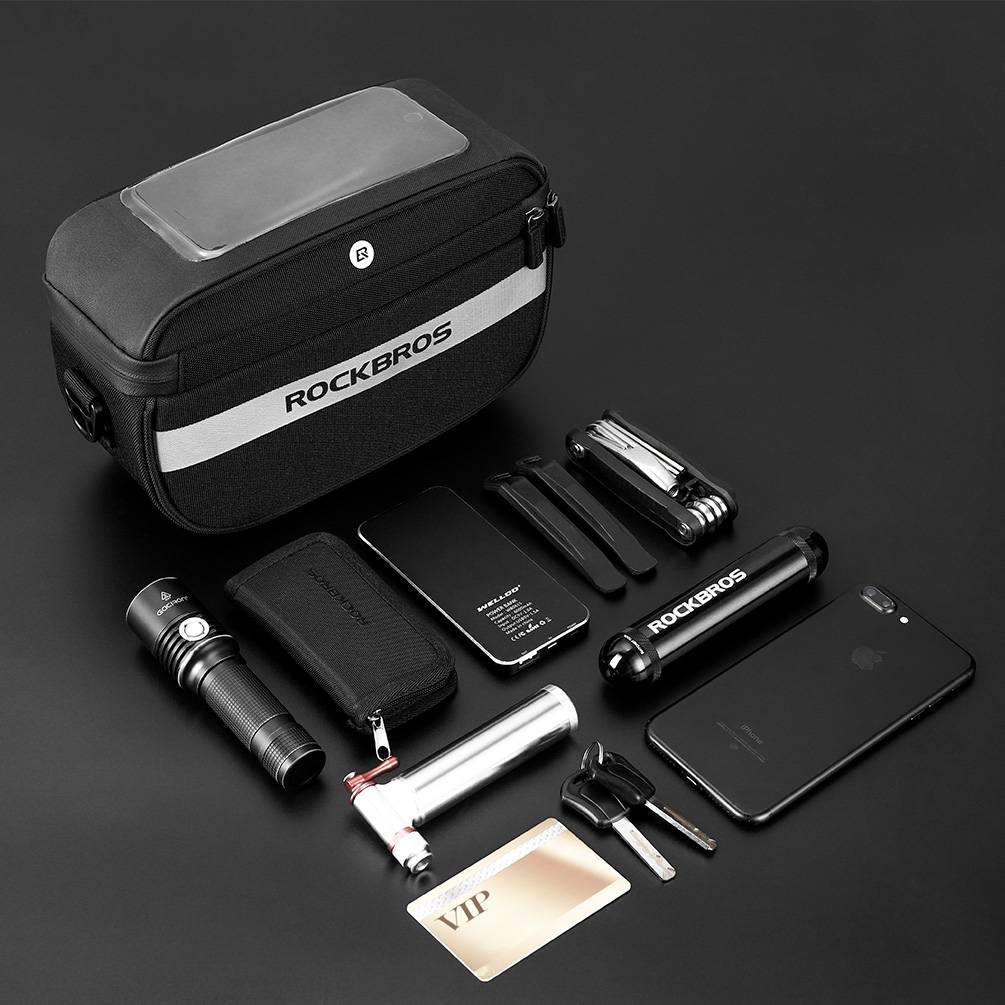 ROCKBROS multifunktional Fahrrad Lenkertasche mit PVC-Touchscreen und Schultergurt
