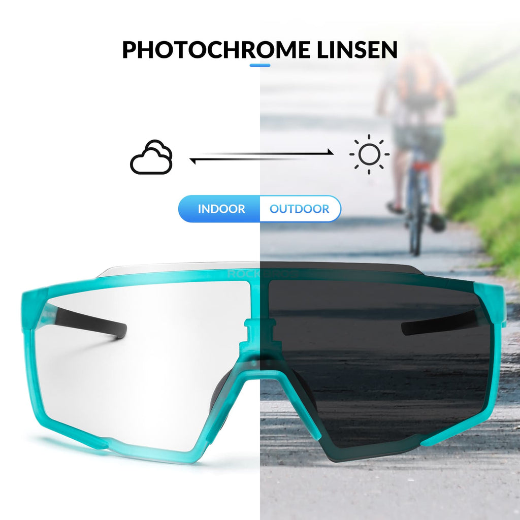 HD Photochrome Fahrradbrille für Outdoor-Aktivitäten (Blau)