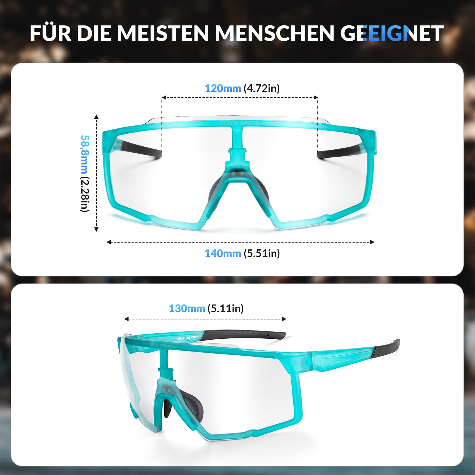 HD Photochrome Fahrradbrille für Outdoor-Aktivitäten (Blau)