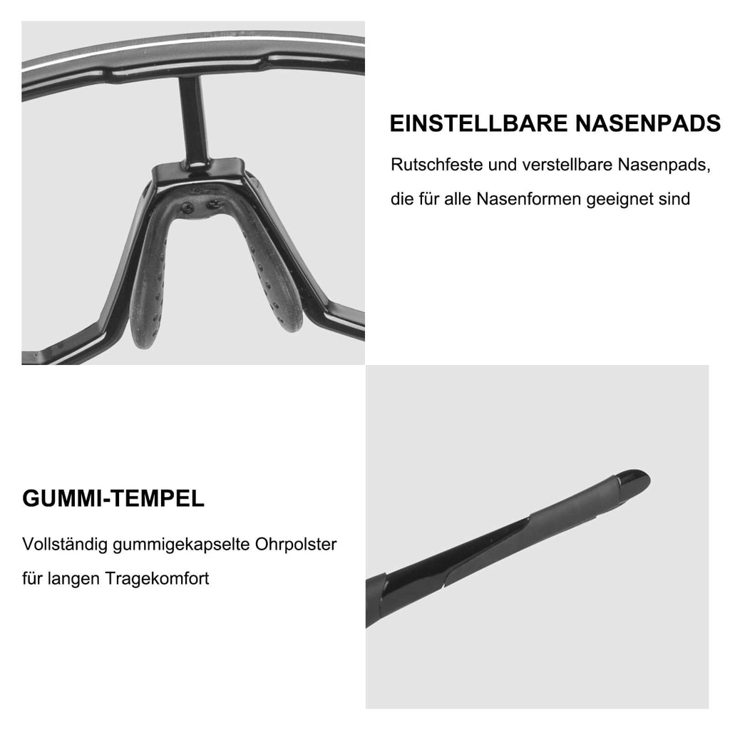 ROCKBROS Photochrome Radsport Brille mit UV400 Schutz