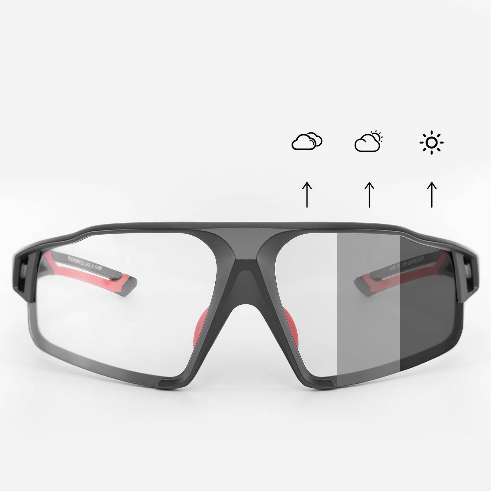 ROCKBROS Photochrome Sonnenbrille für Outdoor-Aktivitäten Unisex