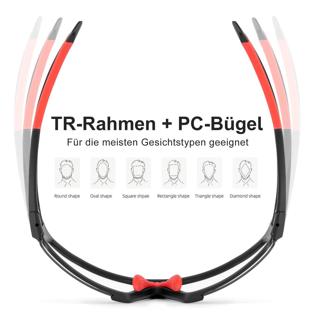 ROCKBROS Photochrome Sonnenbrille für Outdoor-Aktivitäten Unisex