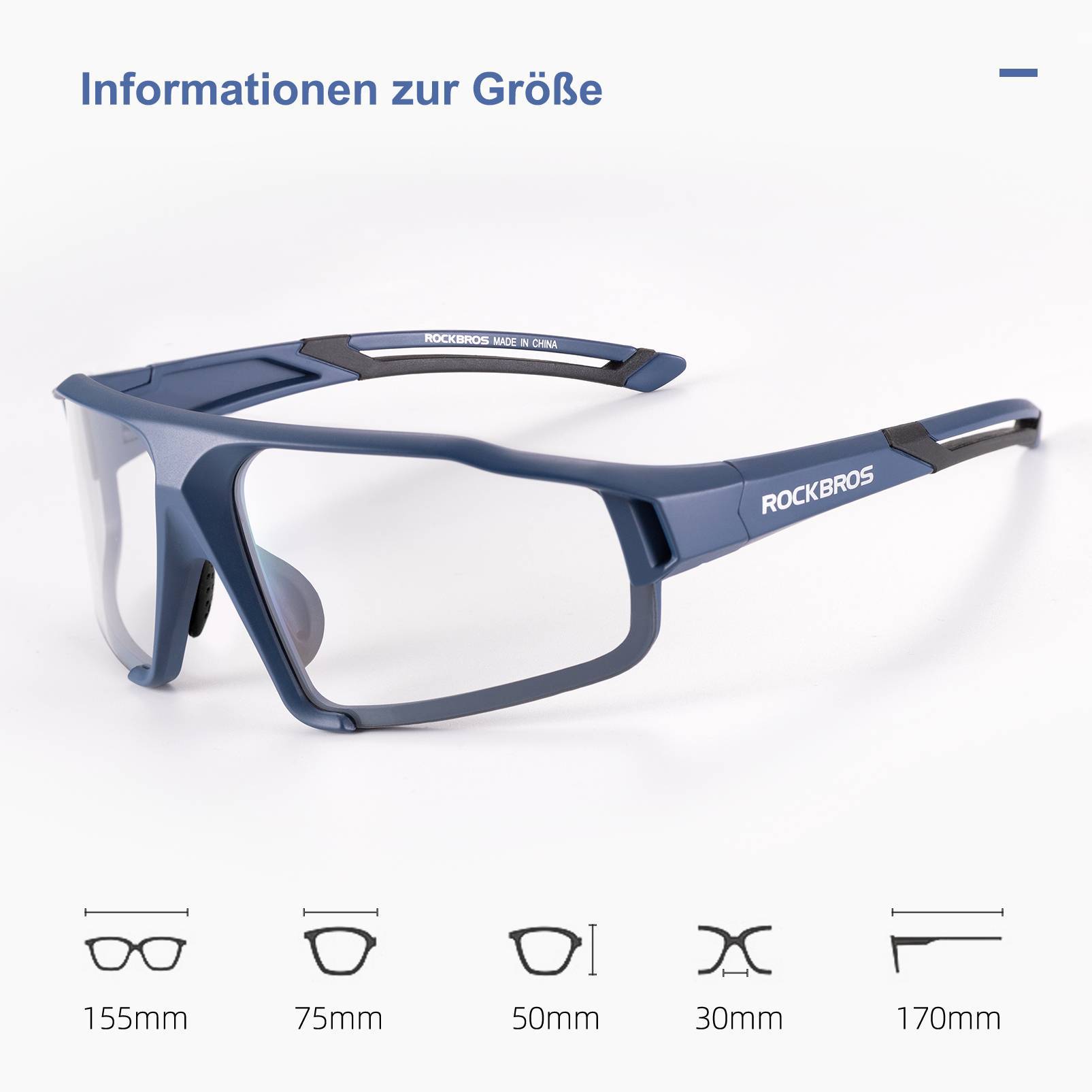 ROCKBROS Photochrome Sonnenbrille für Outdoor-Aktivitäten Unisex