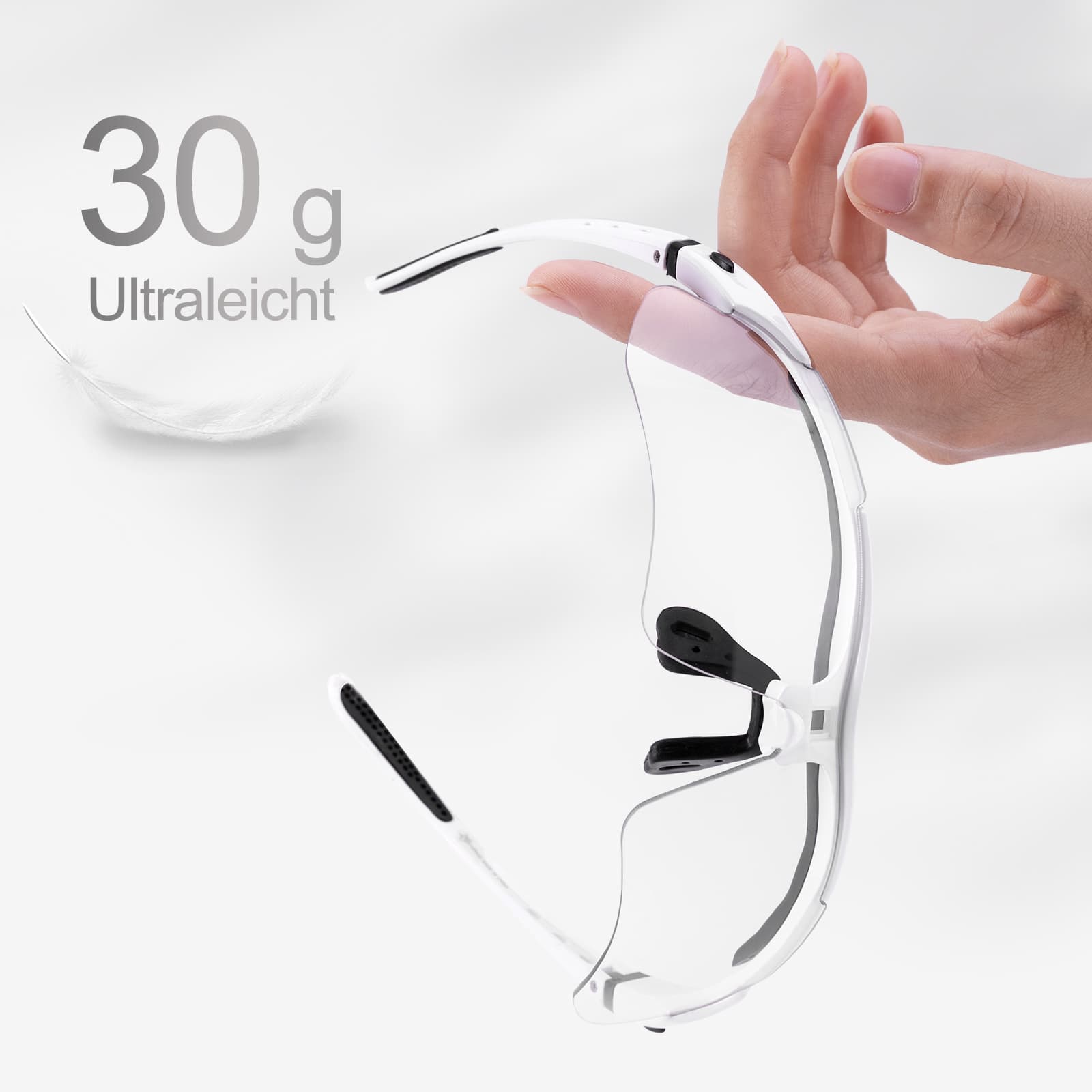 ROCKBROS Photochromic Sportbrillen Mit Austauschbarem Elastischem Stirnband