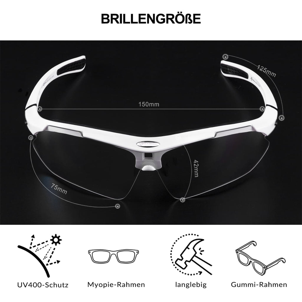 ROCKBROS Photochromic Sportbrillen Mit Austauschbarem Elastischem Stirnband