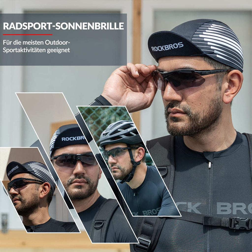 ROCKBROS Photochromic Sportbrillen Mit Austauschbarem Elastischem Stirnband