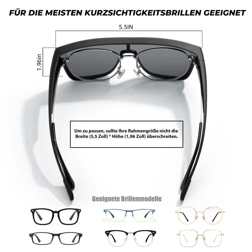 Polarisierte Unisex OTG Fahrrad-Überbrille für Kurzsichtige