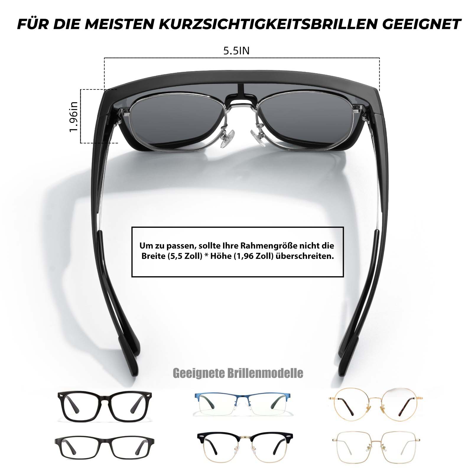 Polarisierte Unisex OTG Fahrrad-Überbrille für Kurzsichtige