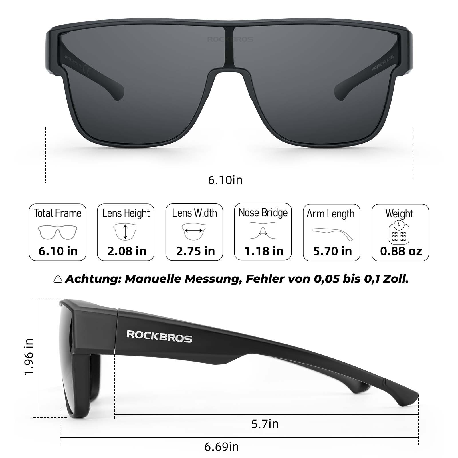 Polarisierte Unisex OTG Fahrrad-Überbrille für Kurzsichtige