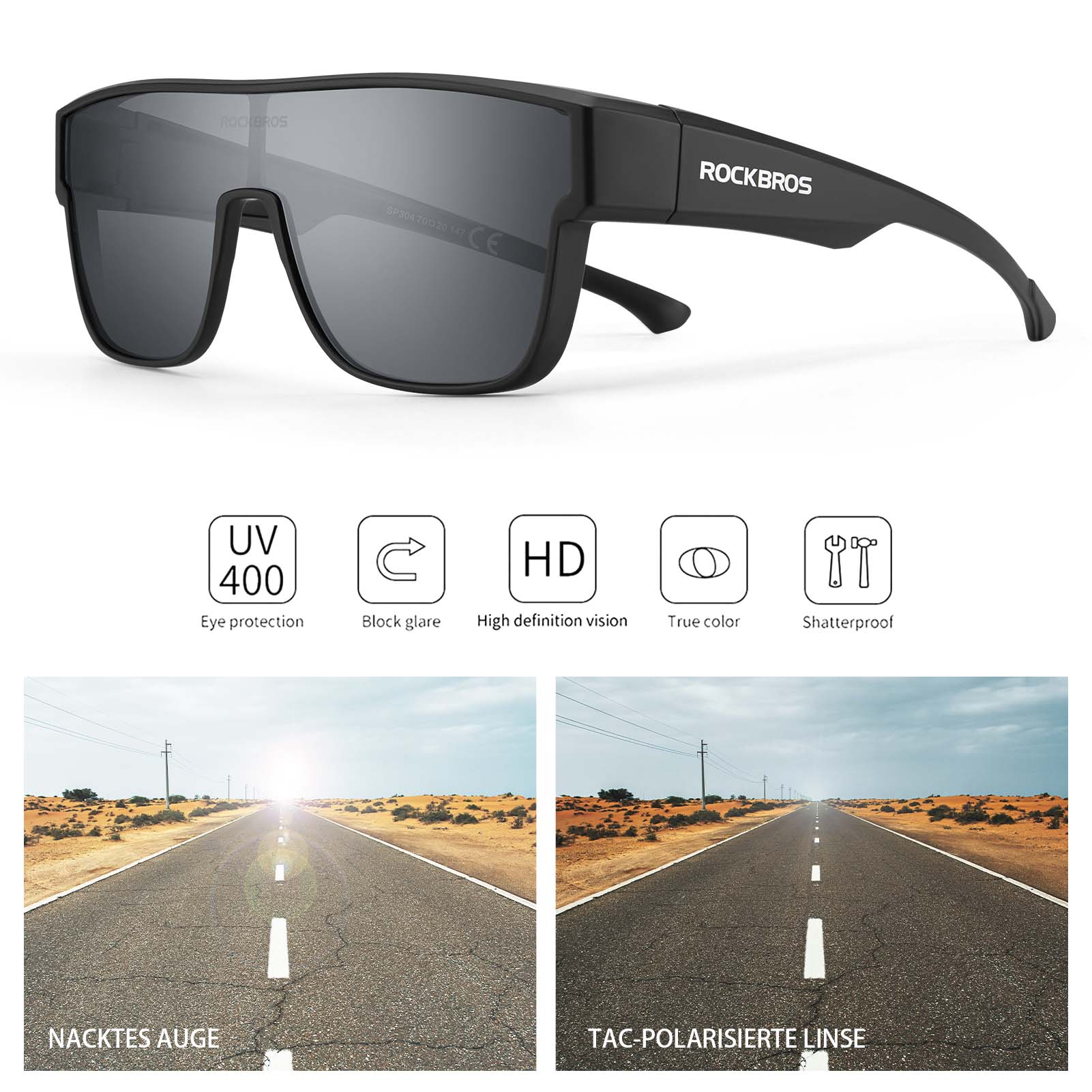 Polarisierte Unisex OTG Fahrrad-Überbrille für Kurzsichtige