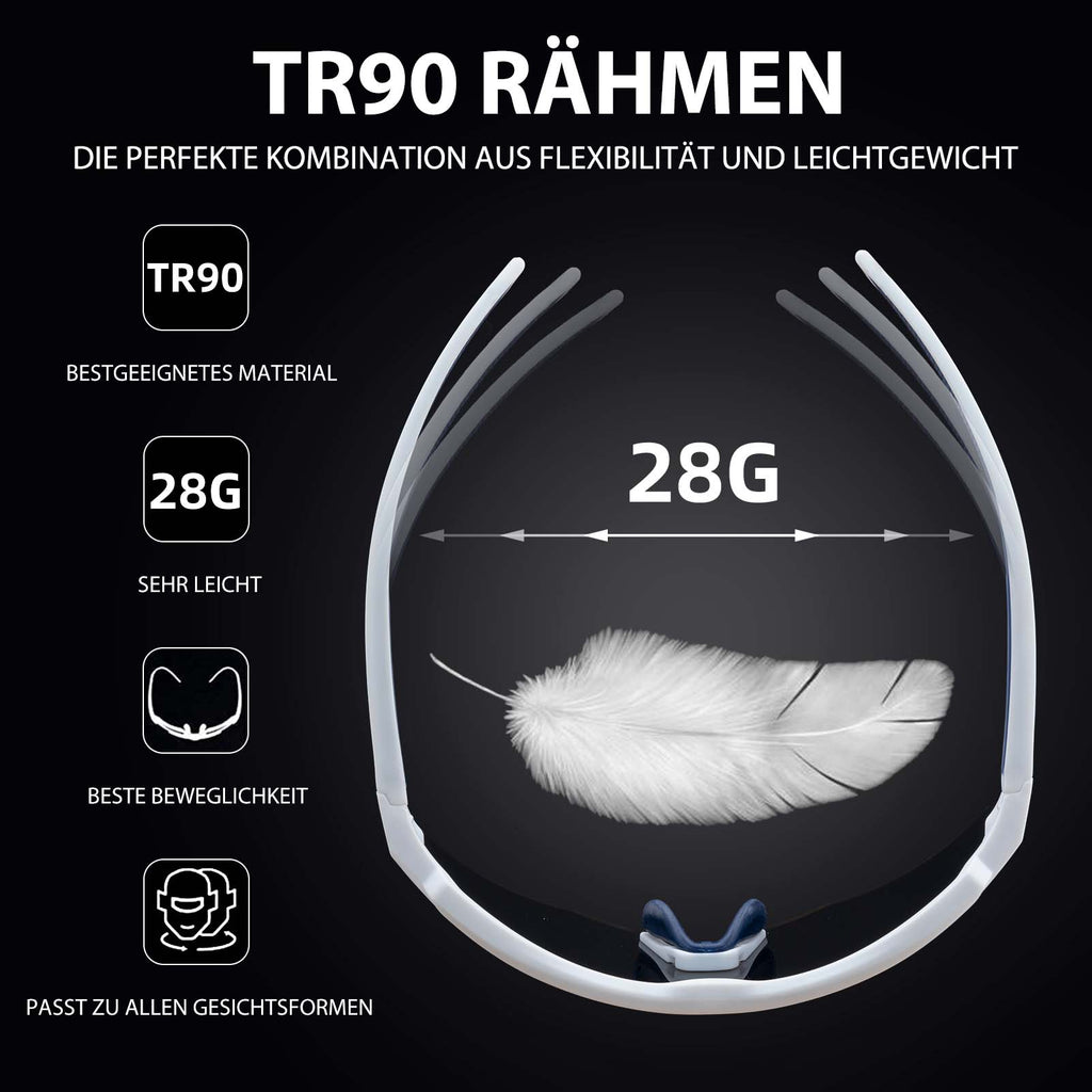 Polarisierte Fahrradbrille mit 4 Wechselgläsern