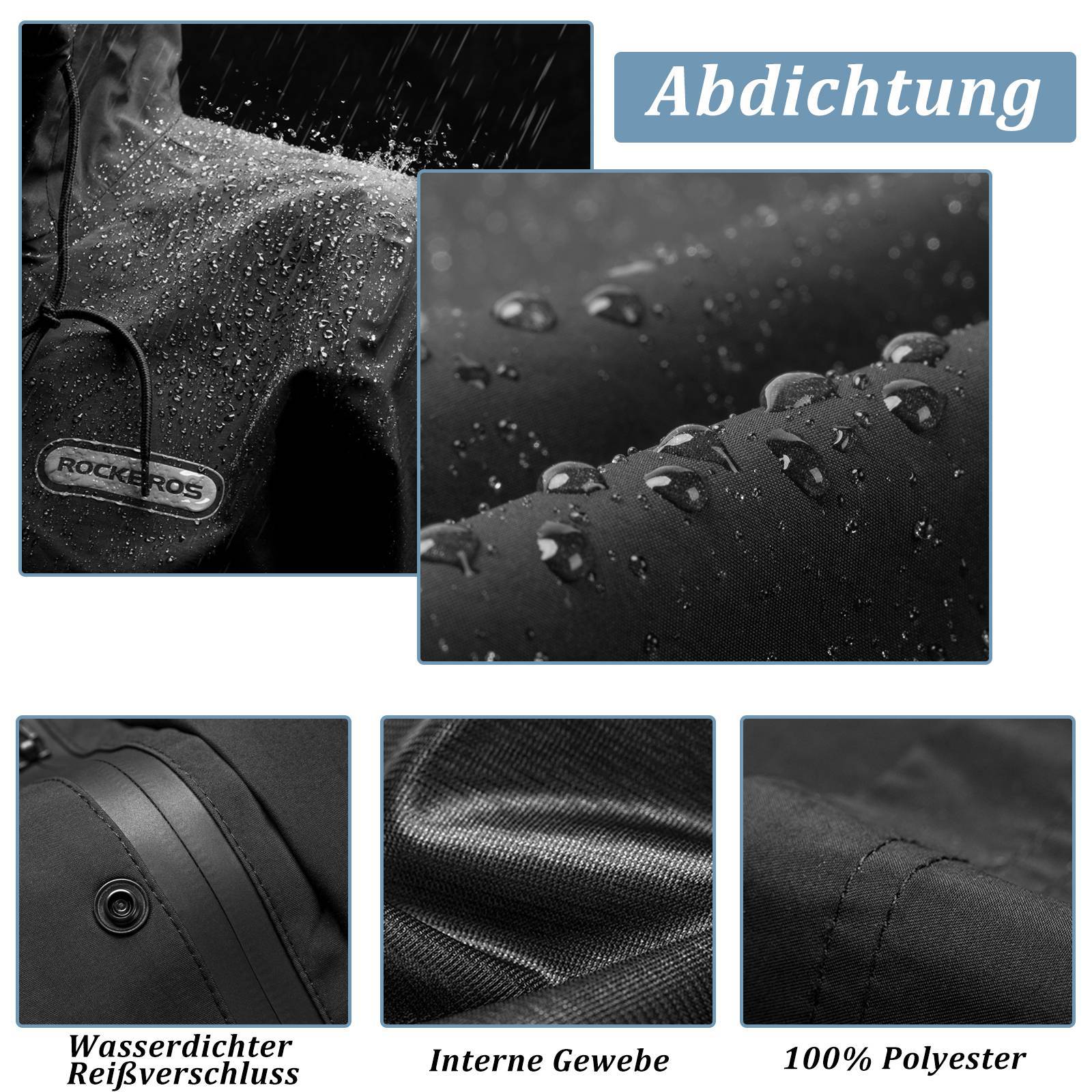 ROCKBROS Regenmantel Wasserdichter Regenponcho Verlängerte Regenjacke
