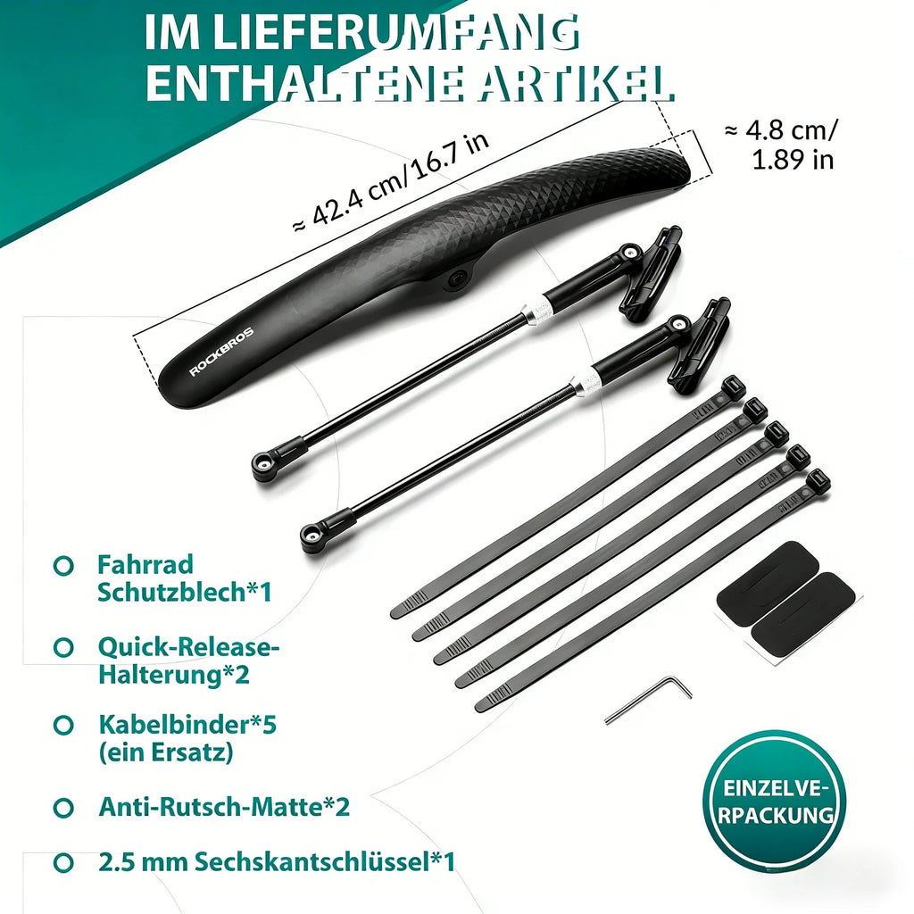 ROCKBROS Rennrad Schutzblech Set für 27,5 Zoll Fahrräder Quick-Release
