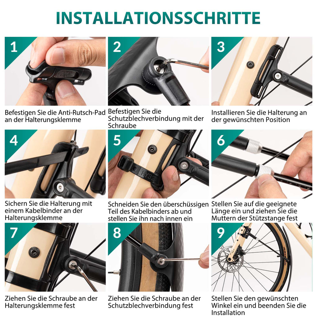 ROCKBROS Rennrad Schutzblech Set für 27,5 Zoll Fahrräder Quick-Release