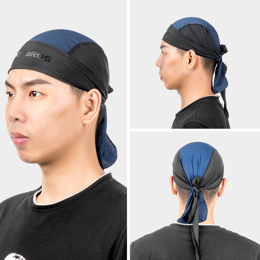 ROCKBROS Schnelltrocknend Kopftuch für Damen und Herren Schwarz/Blau