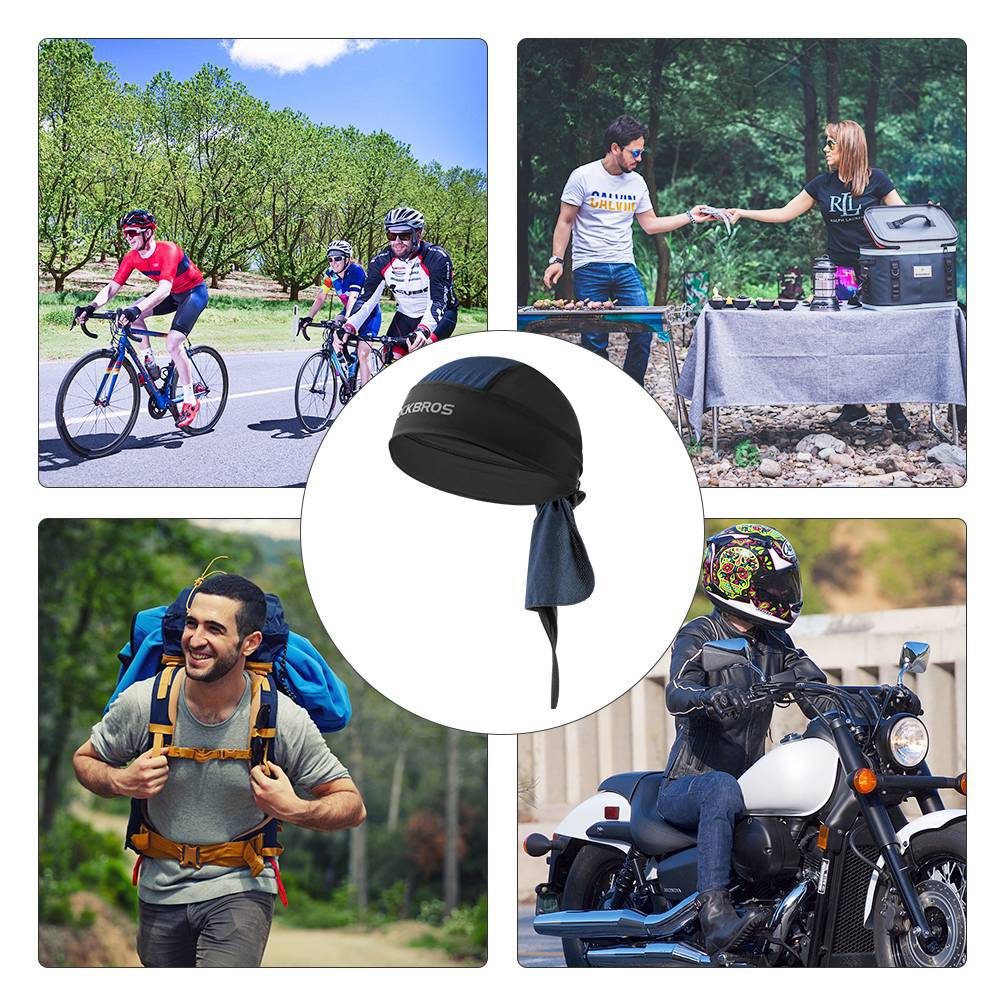ROCKBROS Schnelltrocknend Kopftuch für Damen und Herren Schwarz/Blau