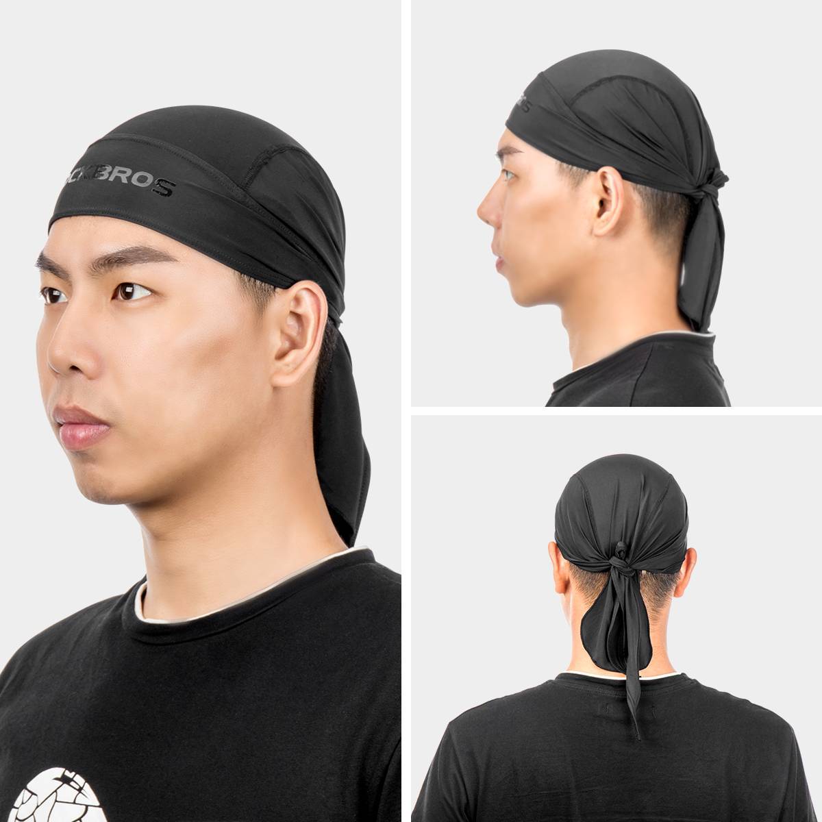 ROCKBROS Schnelltrocknend Kopftuch für Damen und Herren Schwarz/Blau