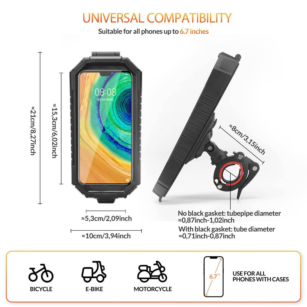 ROCKBROS Smartphone Halterung 360° Drehbar für 6,8 Zoll Smartphone