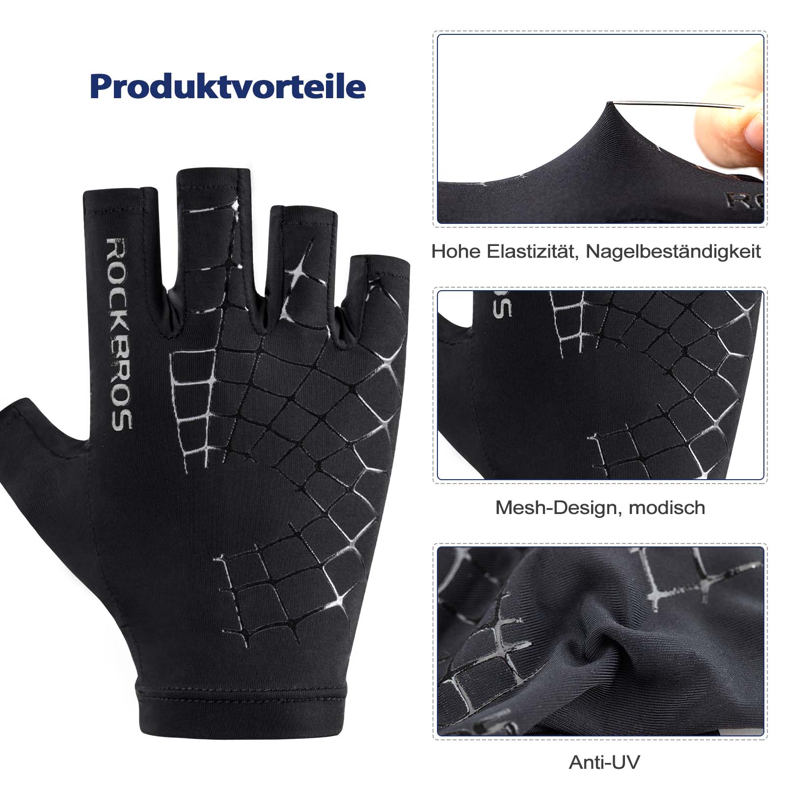 ROCKBROS Sommer atmungsaktive Sport-Radhandschuhe für Männer und Frauen