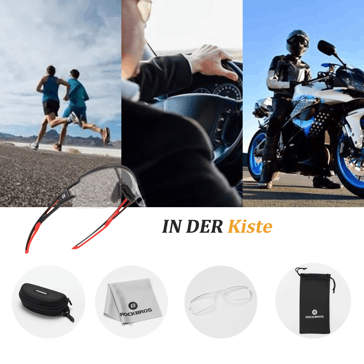 Unisex Fahrrad-Sonnenbrille mit Starkem UV-Schutz