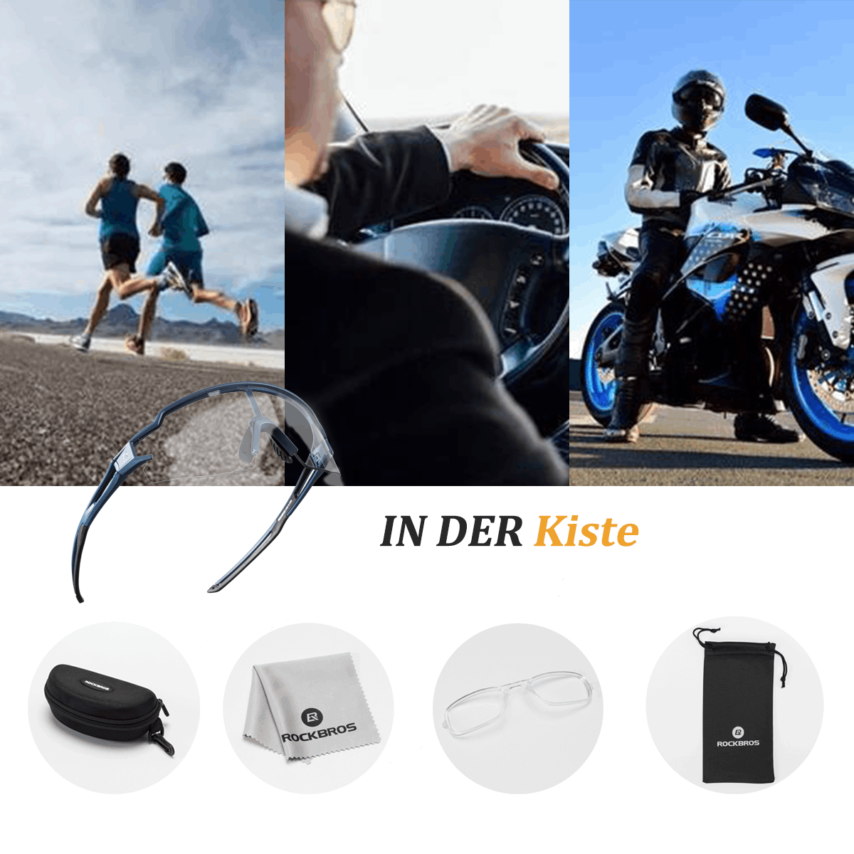 Unisex Fahrrad-Sonnenbrille mit Starkem UV-Schutz
