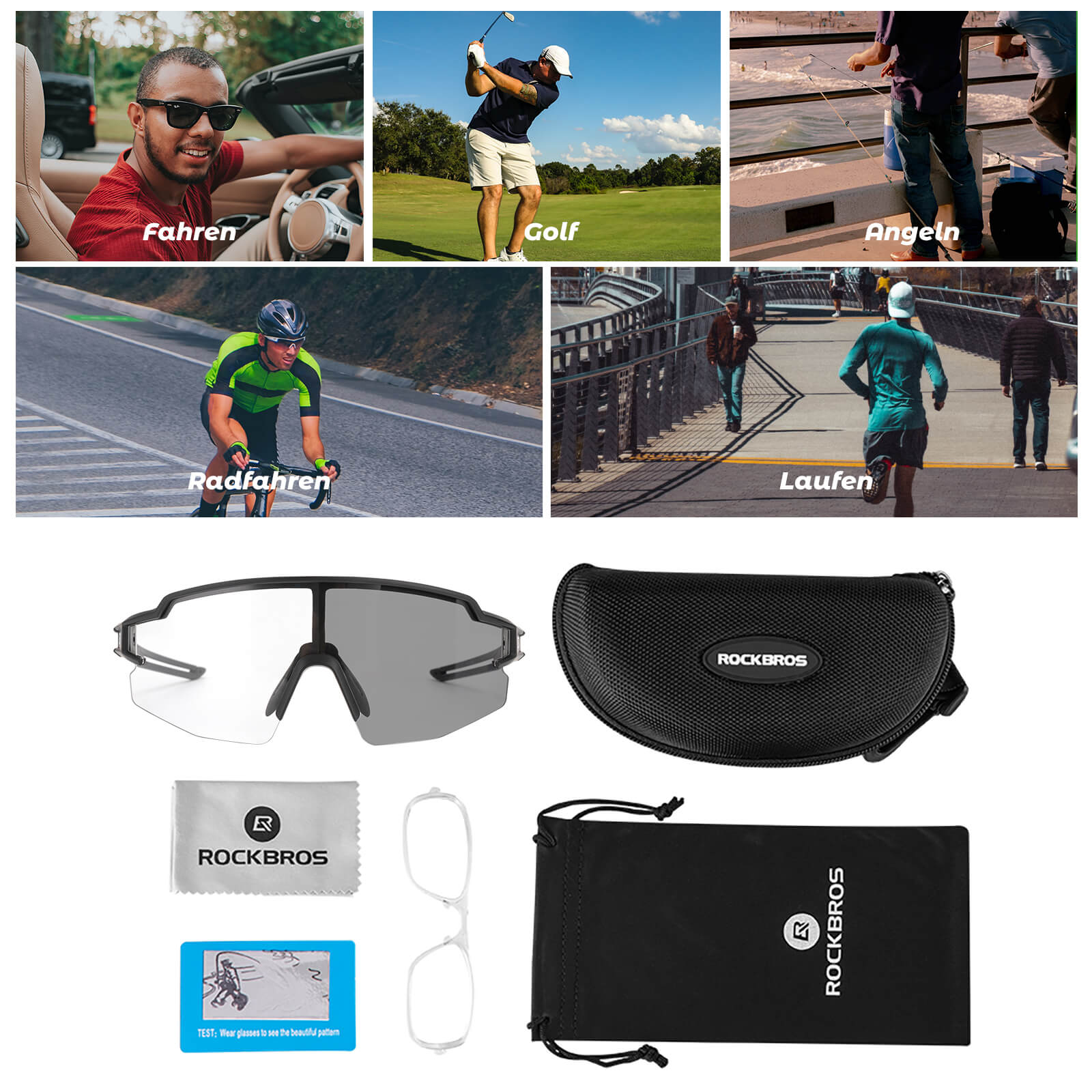 Unisex Fahrrad-Sonnenbrille mit Starkem UV-Schutz