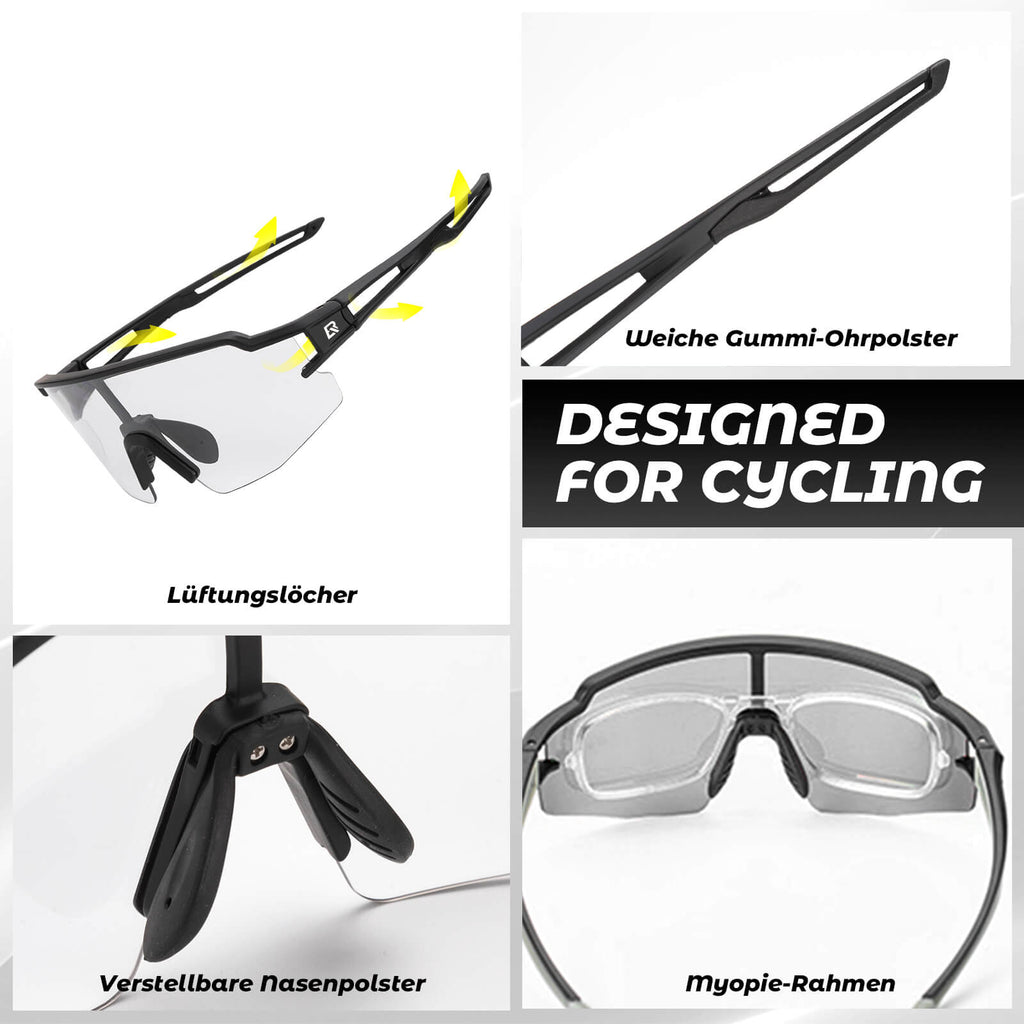 Unisex Fahrrad-Sonnenbrille mit Starkem UV-Schutz