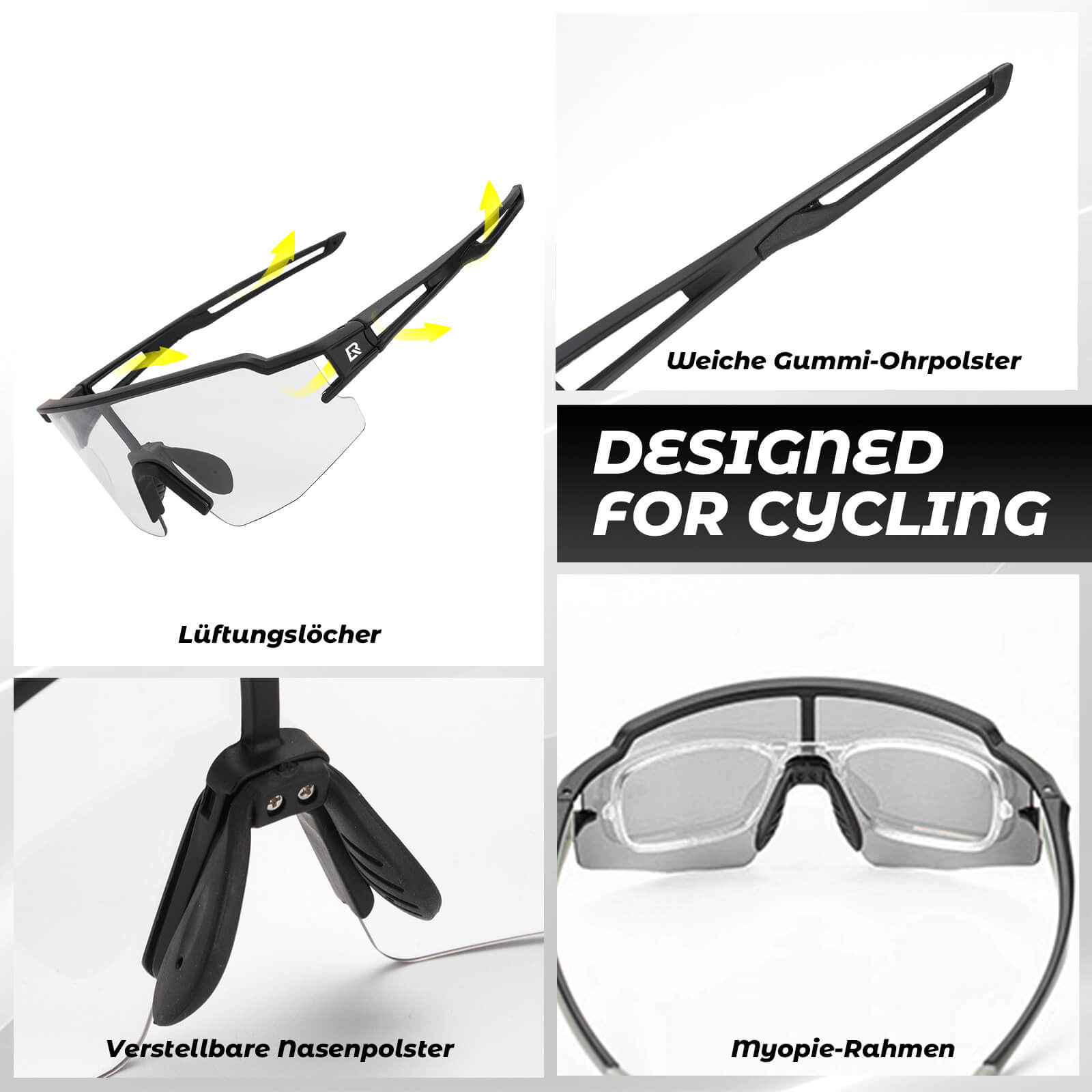 Unisex Fahrrad-Sonnenbrille mit Starkem UV-Schutz