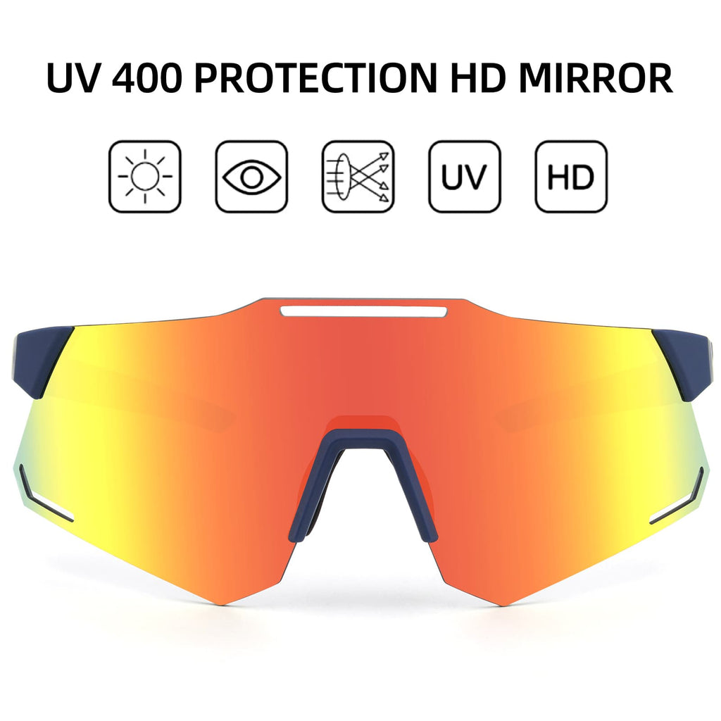 ROCKBROS Sonnenbrille UV400 Schutz Radsportbrille für Damen/ Herren