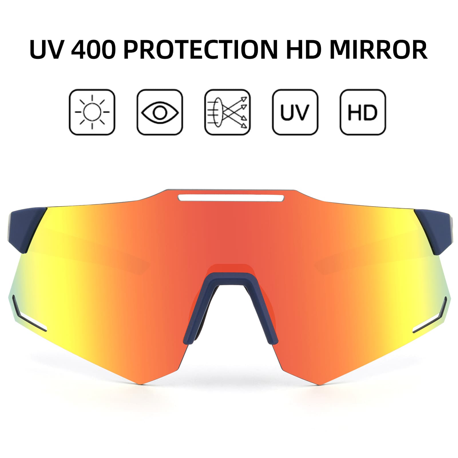 ROCKBROS Sonnenbrille UV400 Schutz Radsportbrille für Damen/ Herren