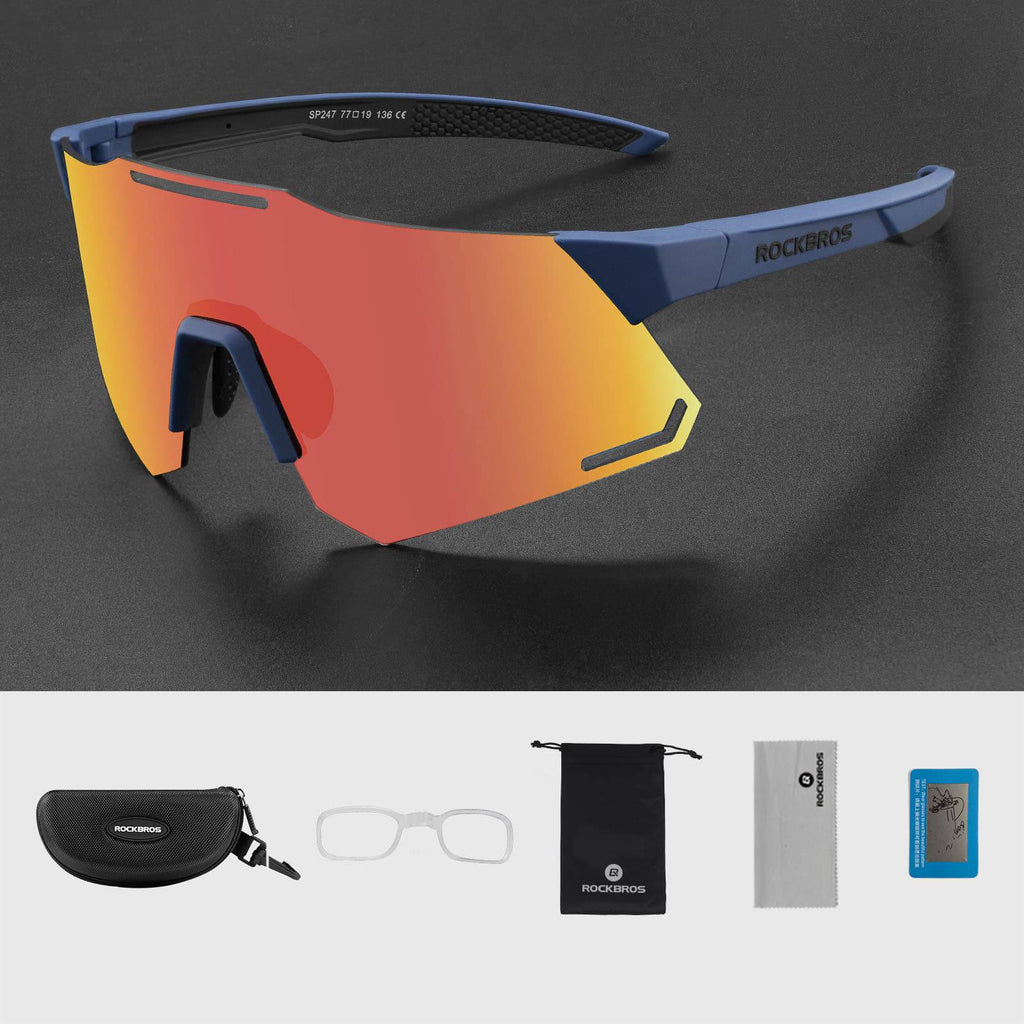 ROCKBROS Sonnenbrille UV400 Schutz Radsportbrille für Damen/ Herren