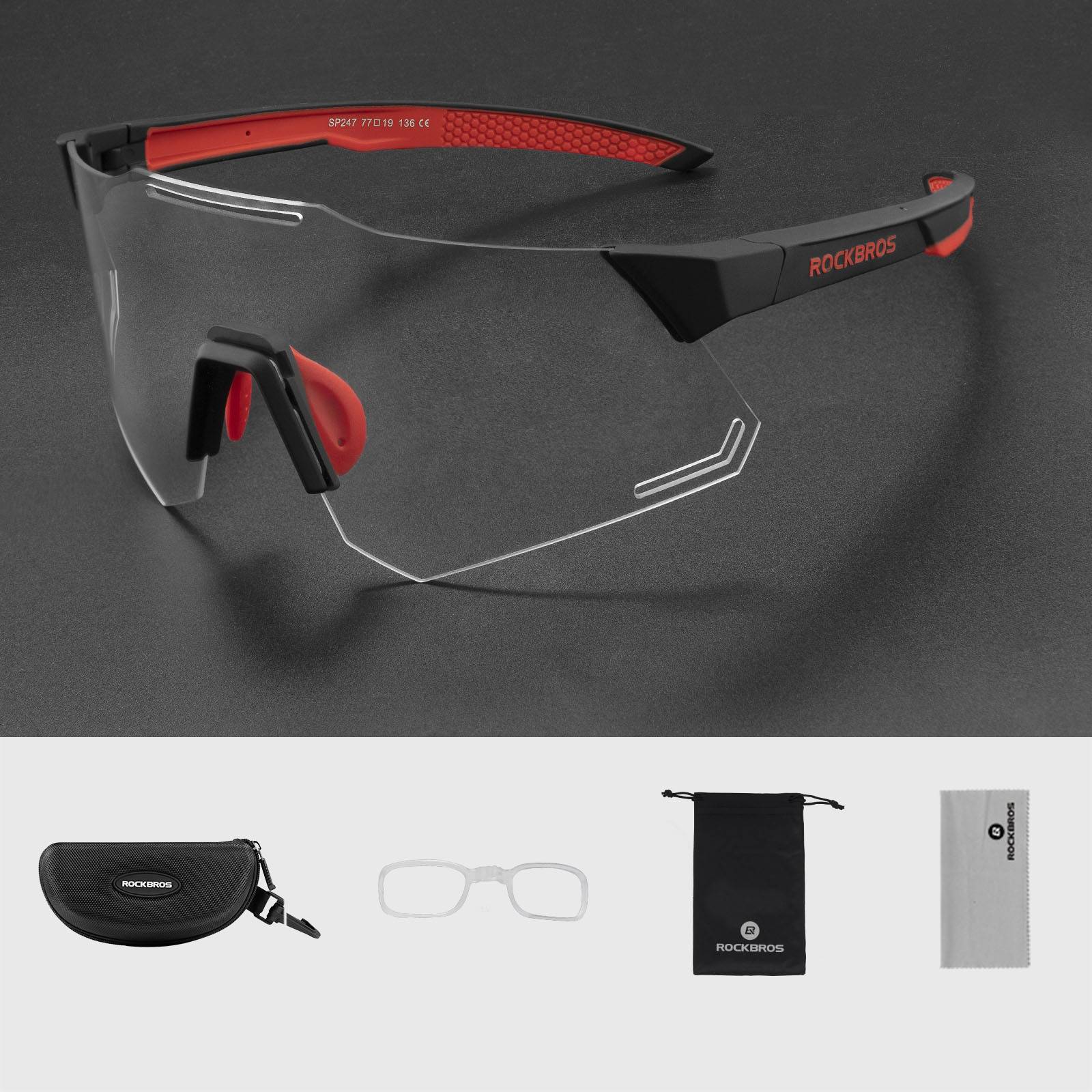 ROCKBROS Sonnenbrille UV400 Schutz Radsportbrille für Damen/ Herren