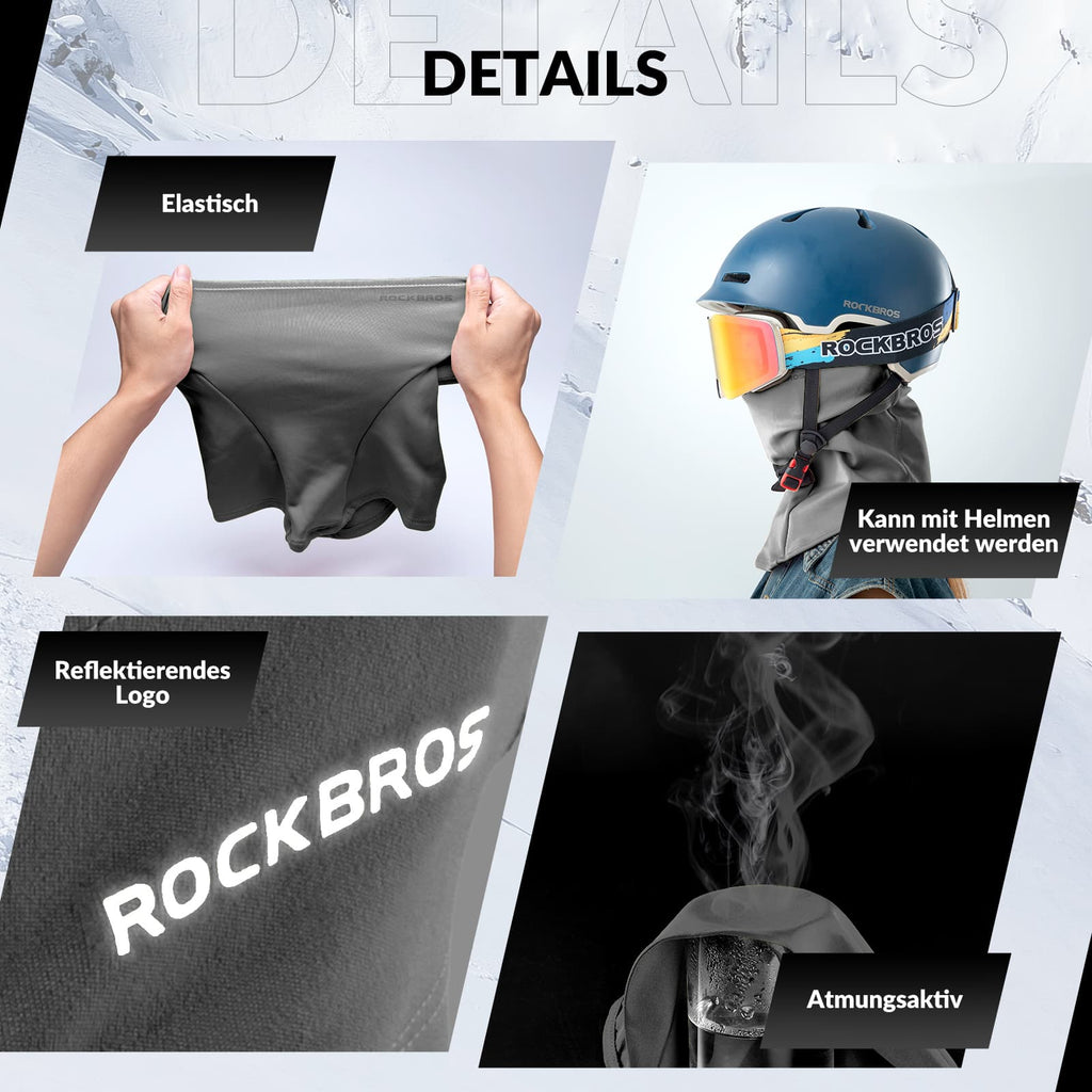 ROCKBROS Sturmhaube 2er Set Herbst Winter Balaclava für Outdoorsports Unisex