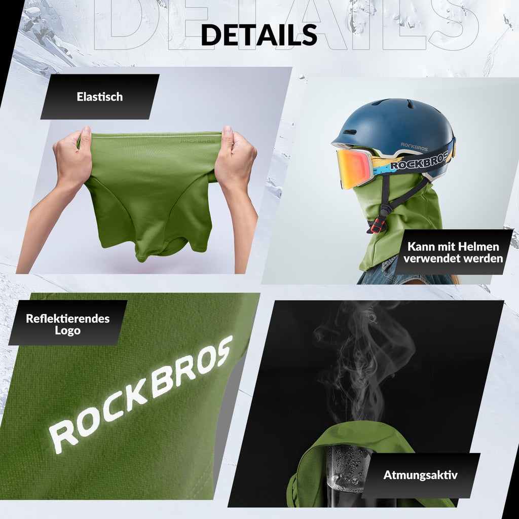 ROCKBROS Sturmhaube 2er Set Herbst Winter Balaclava für Outdoorsports Unisex